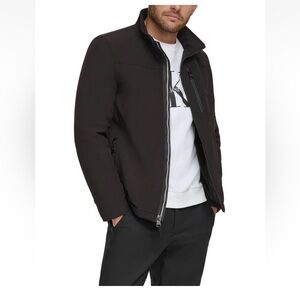 Calvin Klein Men's Soft Shell Sherpa Lined Stretch Jacket Black Size Large NWT